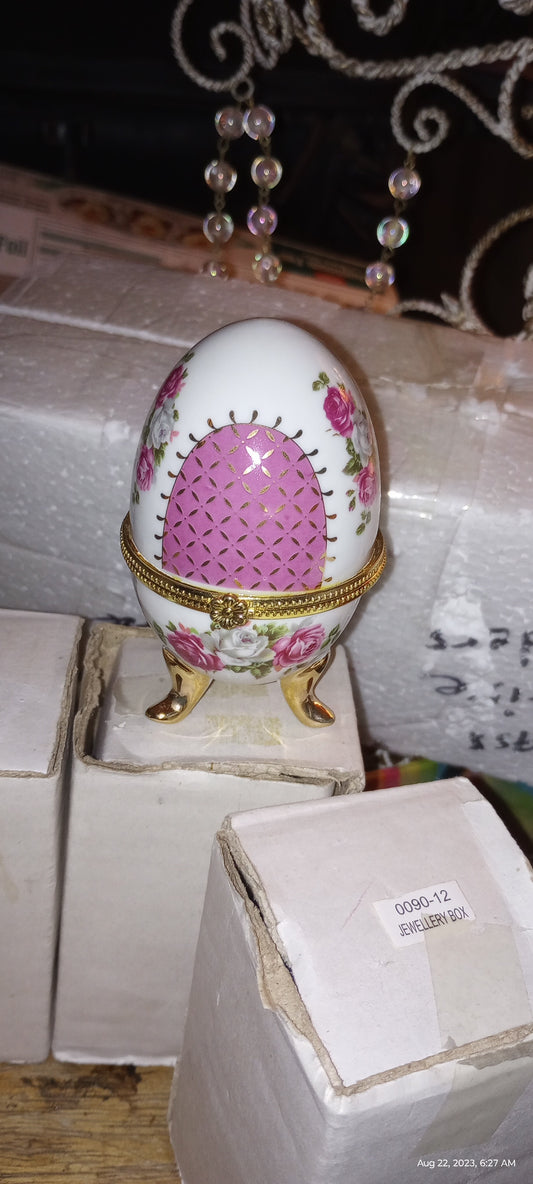 Glass Jewelry Box Egg